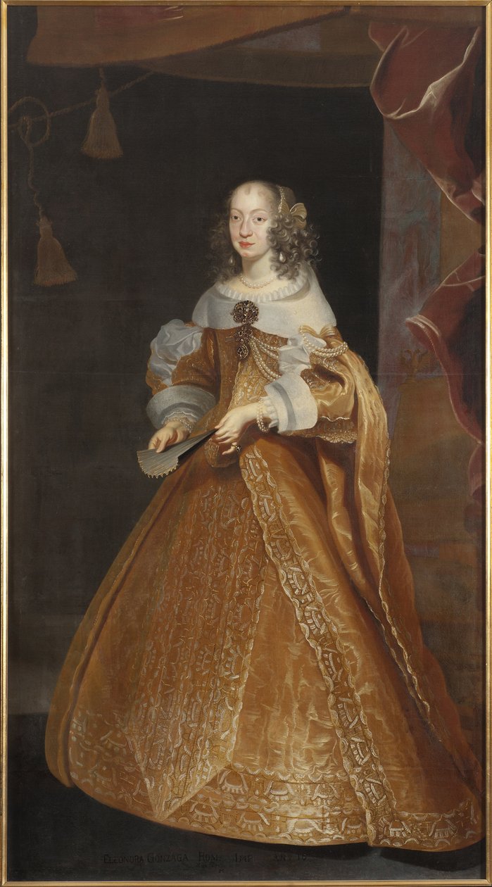 Eleonore de Nevers Mantua (nebo de Gonzague Mantoue nebo de Mayenne), císařovna Svaté říše - Portrét princezny Eleonory Gonzaga z Mantovy, Nevers a Rethel (1630-1686), císařovny Svaté říše římské, od Luycx, Frans (1604-1668) . Olej na plátně. Velikost: 226 od Frans Luyckx or Leux