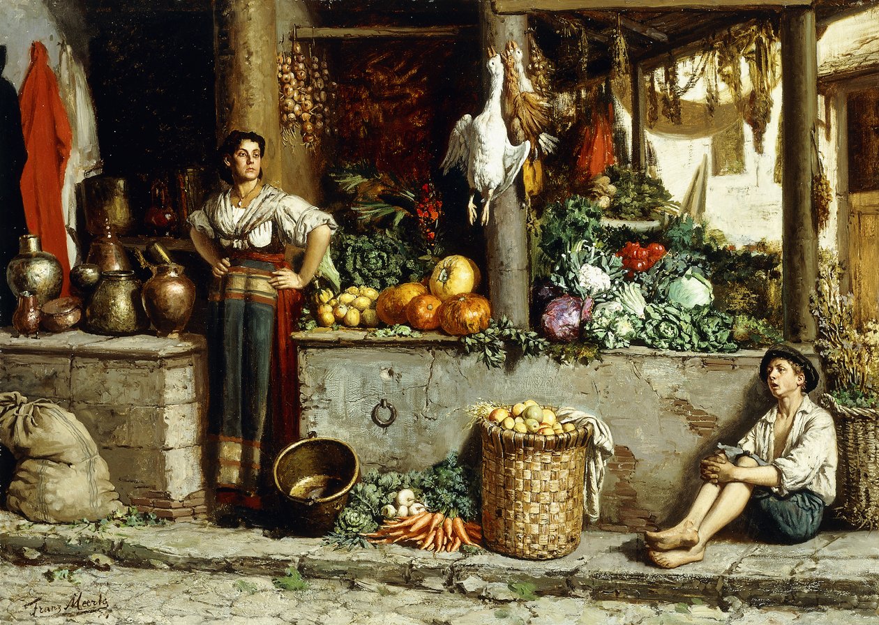 Zeleninový trh; Zeleninový trh, 1874 od Frans Meerts