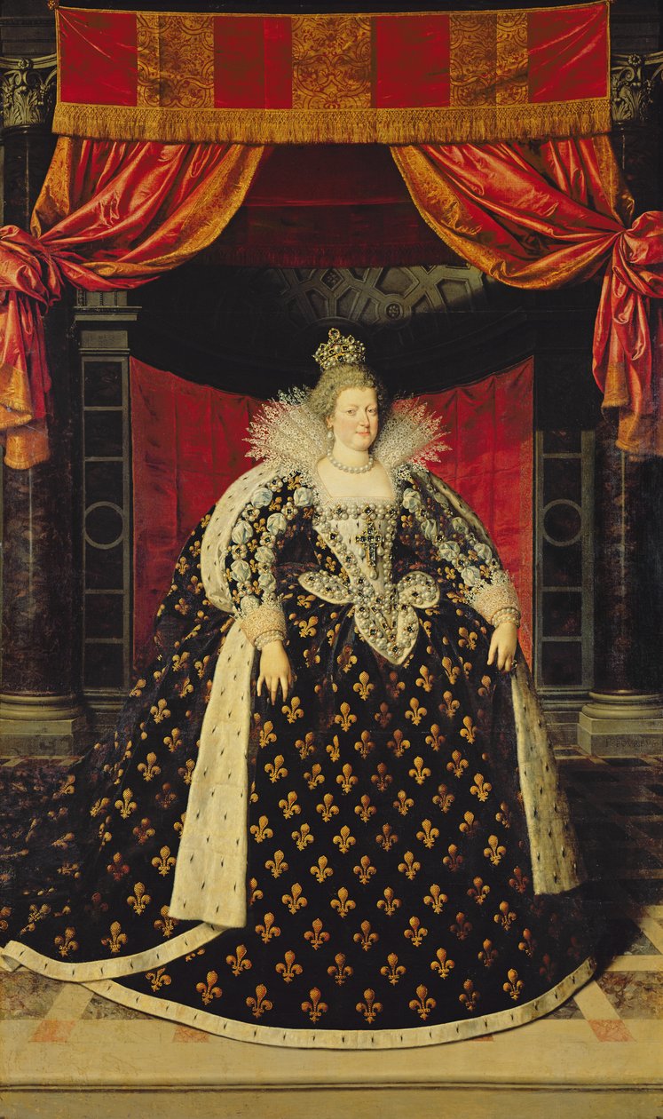 Marie de Medici (1573-1642) v korunovačních róbách, kolem roku 1610 od Frans Pourbus the Younger