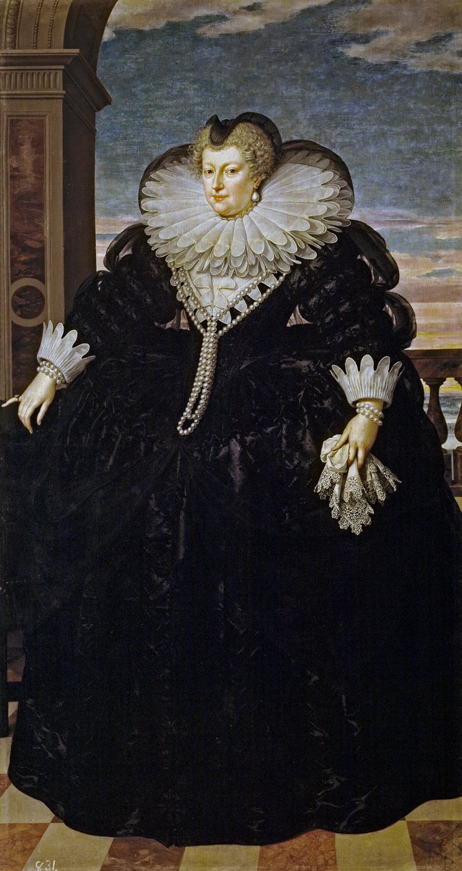 Marie Medicejská jako vdova od Frans Pourbus the Younger
