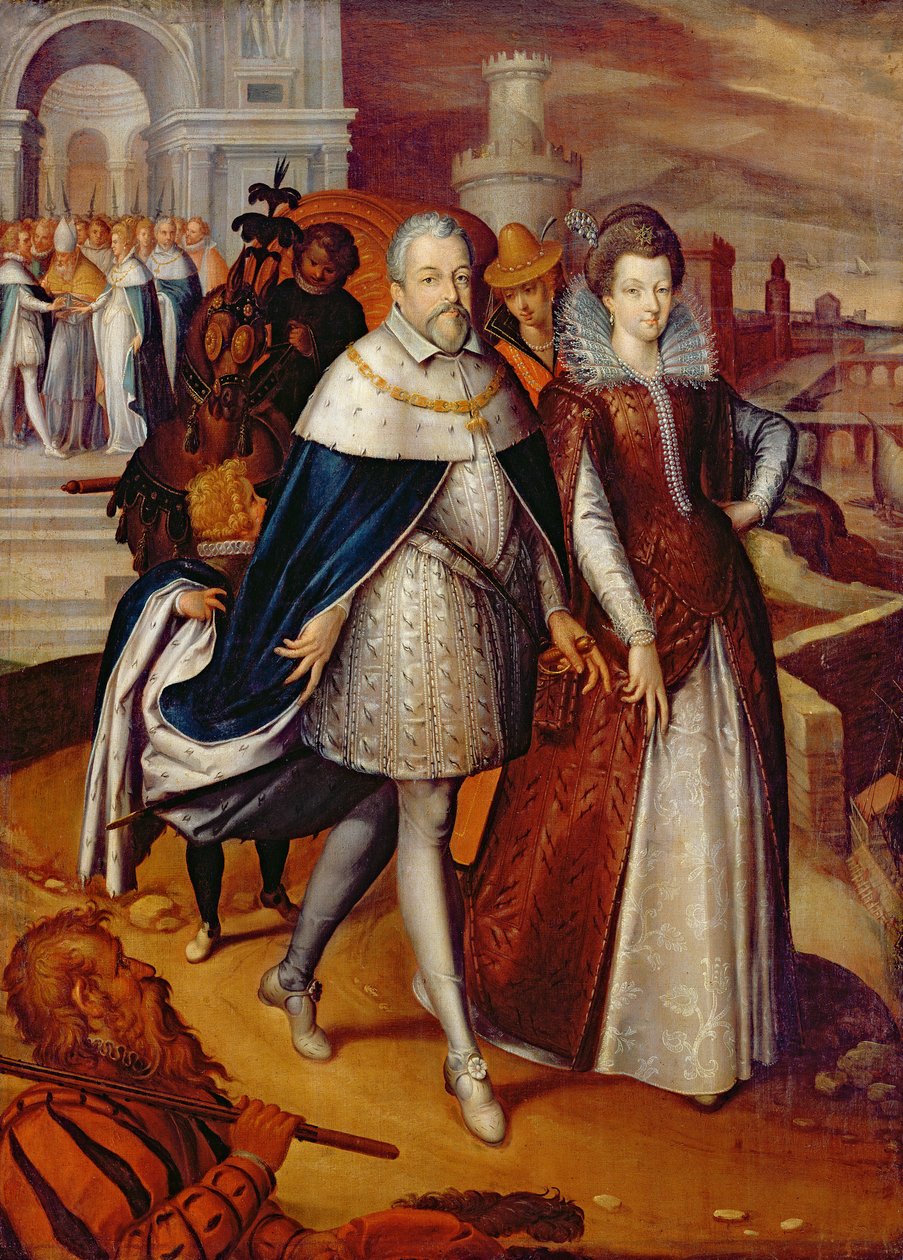 Portrét Ferdinanda I. (1549-1609) velkovévody z Toskánska a jeho neteře Marie (1573-1642), budoucí manželky Jindřicha IV. od Frans Pourbus the Younger