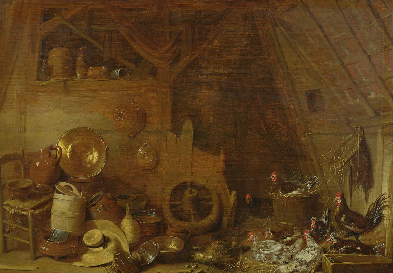 Interiér stodoly od Frans Ryckhals