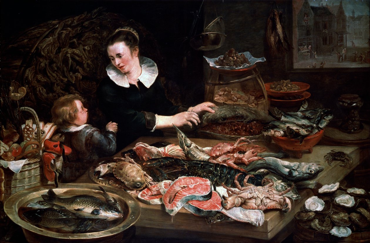 Obchod s rybami, c1616-1618. od Frans Snyders or Snijders