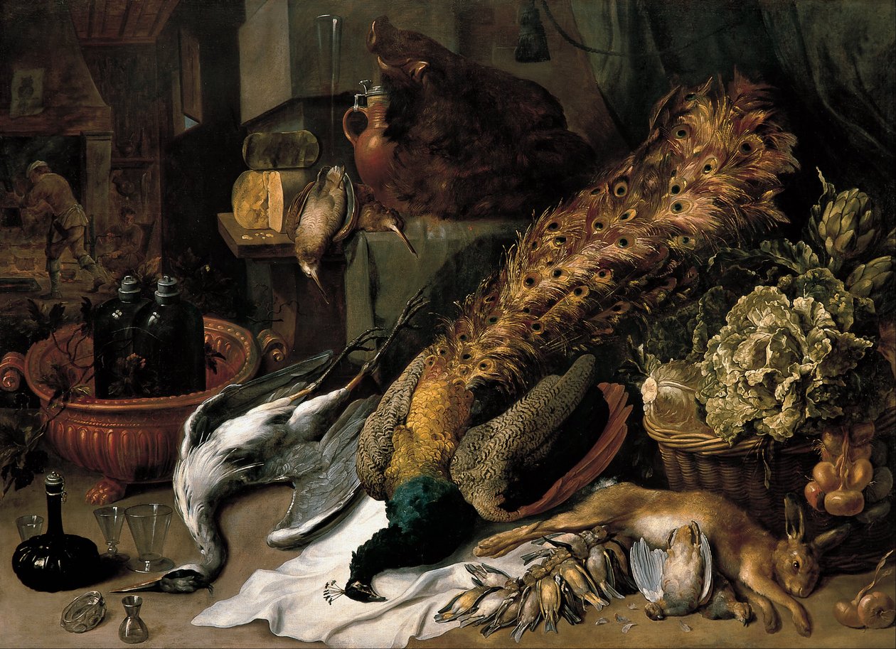 Zátiší s chladničkou na víno od Frans Snyders