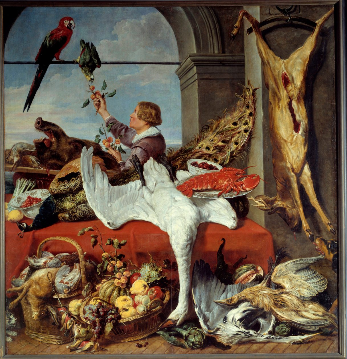 Interiér kanceláří Zátiší ze zvěře, zeleniny. obraz Franze Snyderse (1579-1657) 17. století ne. 2,26x2,36 m Caen, Musee des Beaux Arts od Frans Snyders or Snijders