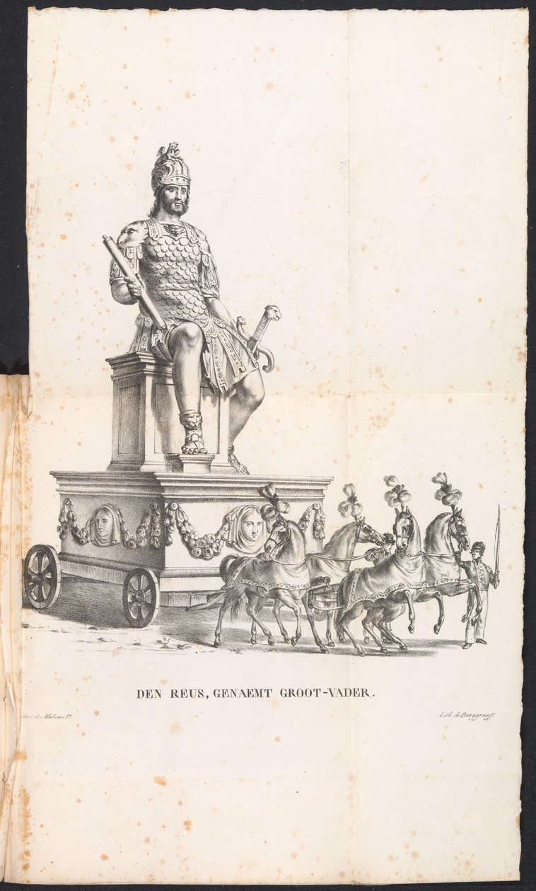 Obří dědeček v Procesí pro Saint Rumbold, 1825 Den Reuse, nazývaný Grand-Father (název na objektu) od Frans Vervloet