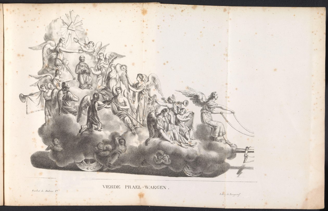 Čtvrtý plovák v průvodu pro Saint Rombout, 1825 Čtvrtý Prael-waegen (název na objektu) od Frans Vervloet