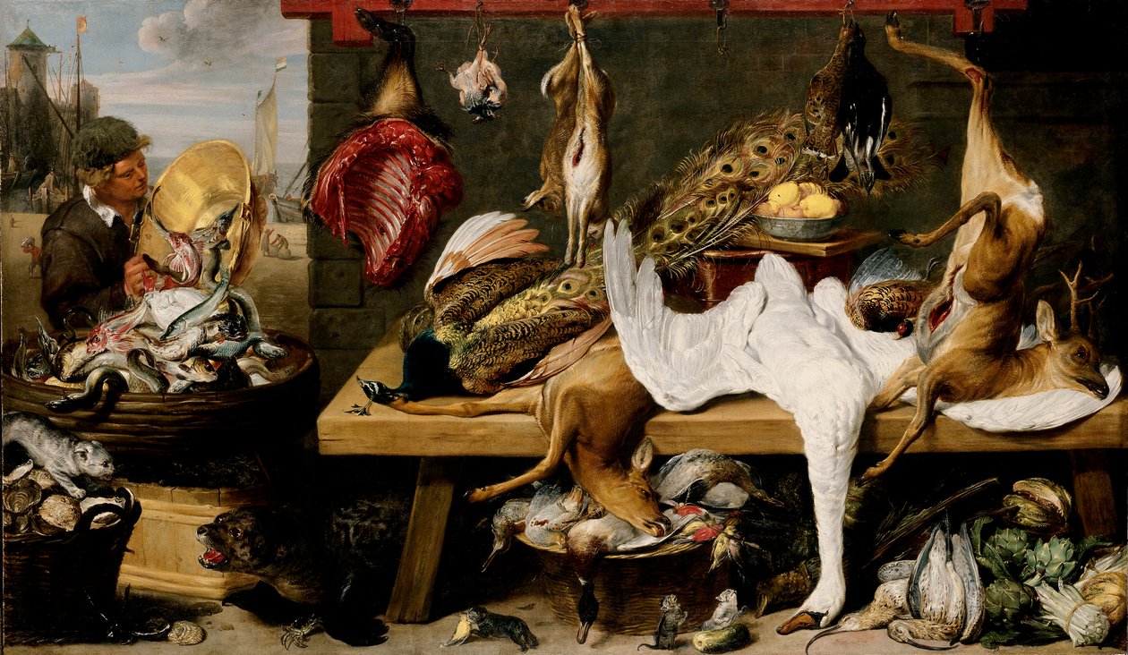 Trhová scéna na přístavišti, c.1635-1640 od Frans and workshop Snyders