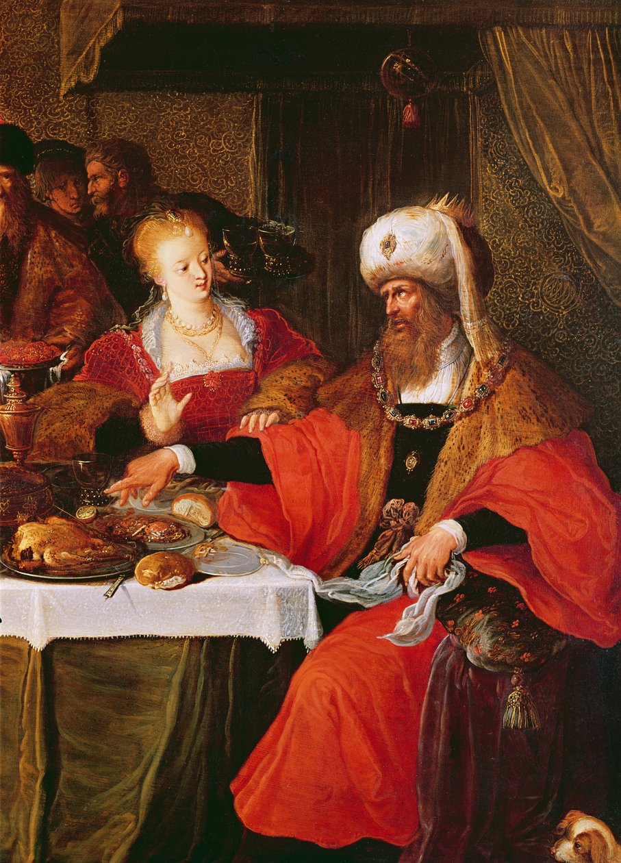 Herodes a Herodias na svátek Heroda (detail 222483) od Frans the Elder Francken