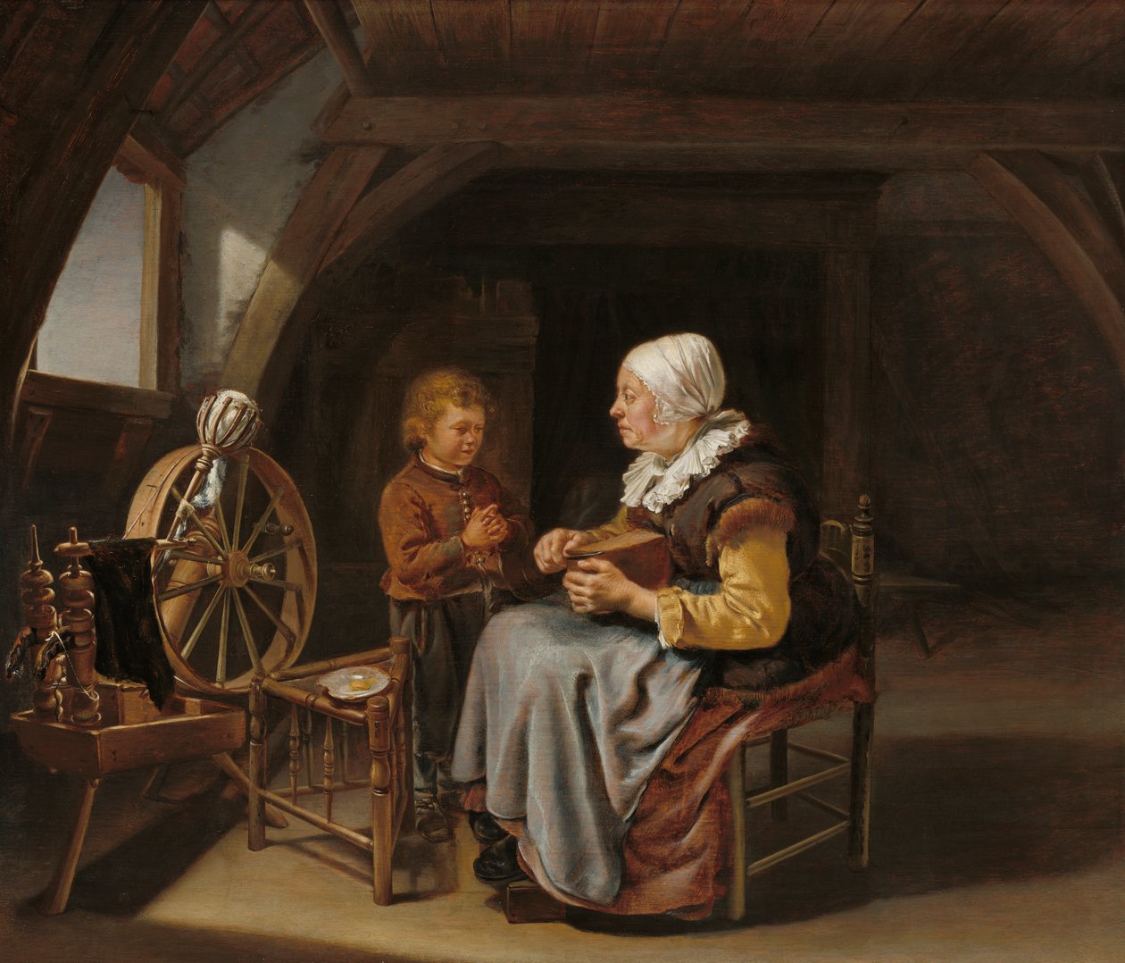 Saying Grace, kolem 1650-55 od Frans van Mieris