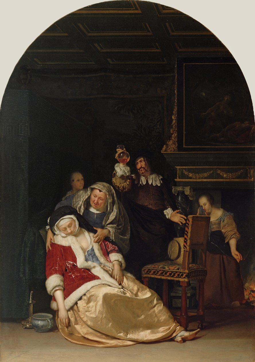 Návštěva lékaře, 1667 od Frans van Mieris