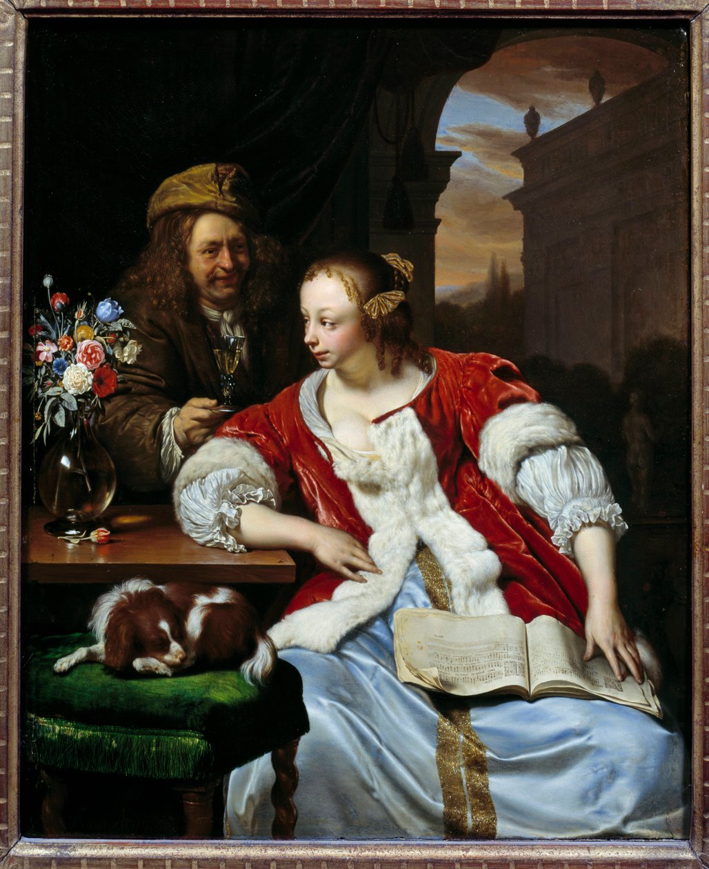 Přerušená píseň Portréty umělce a jeho manželky. Obraz Franze van Mierise dit le Vieux (1635-1681) od Frans van Mieris