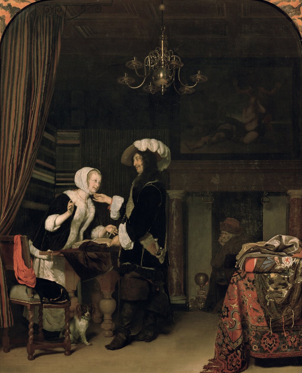 Cavalier v obchodě od Frans van Mieris the Elder