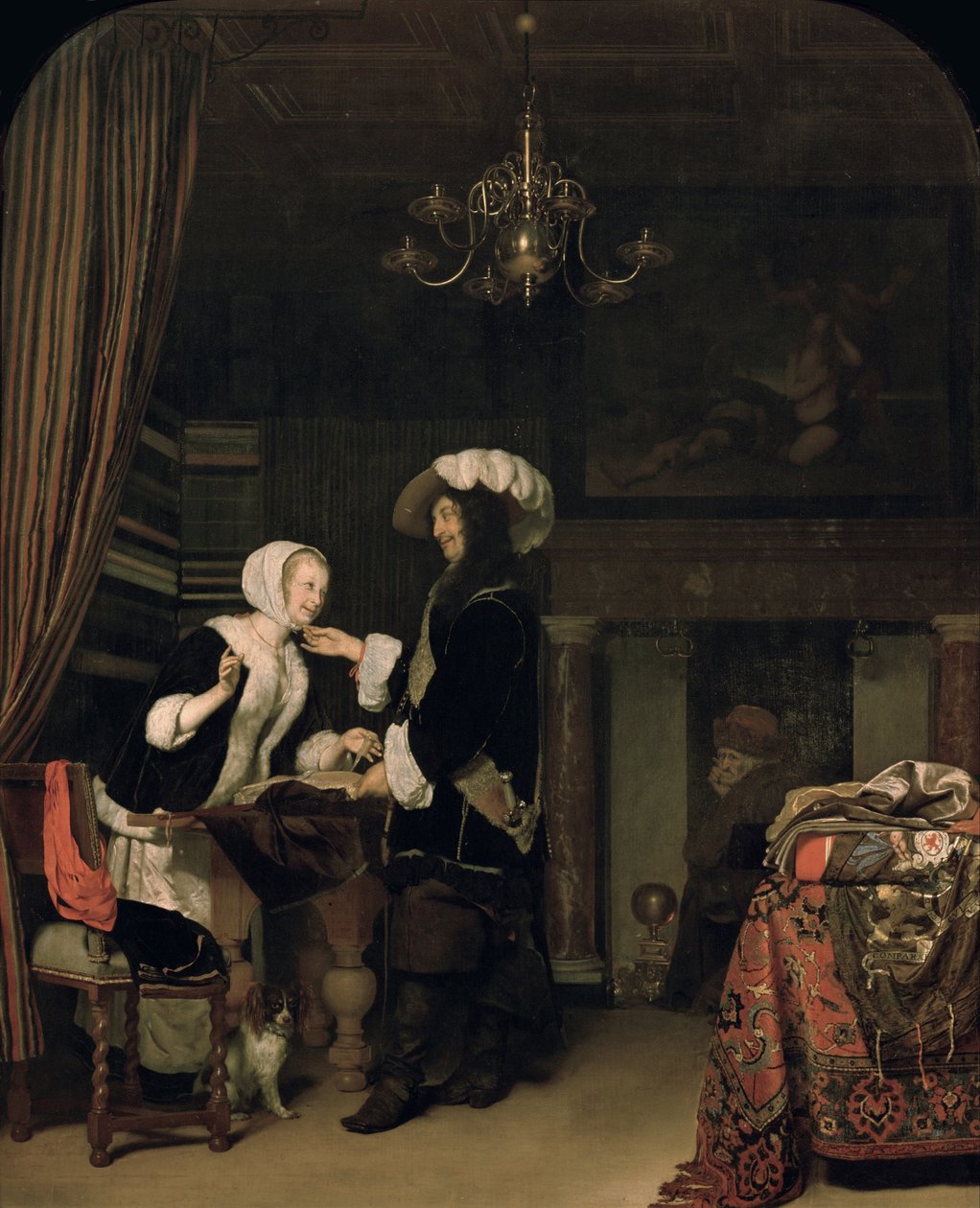 Kavalír v obchodě, 1660 od Frans van Mieris the Elder