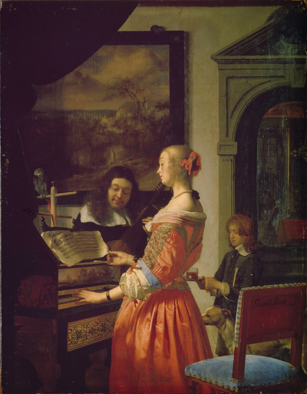 Žena u cembala od Frans van Mieris the Elder