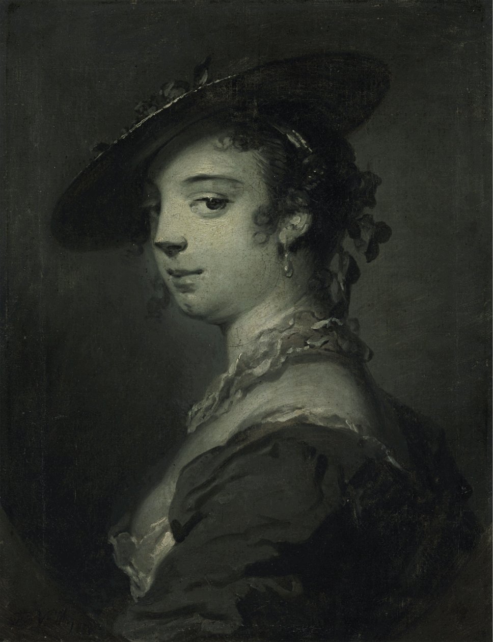 Portrét mladé dámy, poprsí (olej na plátně) od Frans van der Mijn