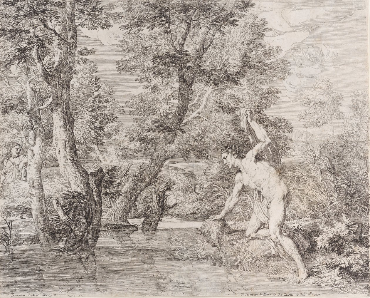 Narcis a ozvěna, 17. století. od Frans van der Neve