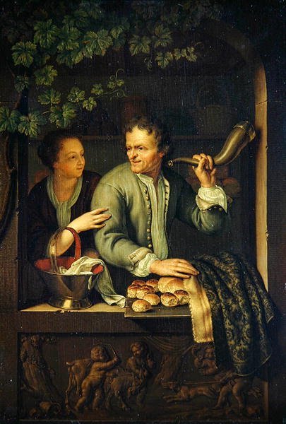 The Baker (olej na dubu) od Frans van the Younger Mieris