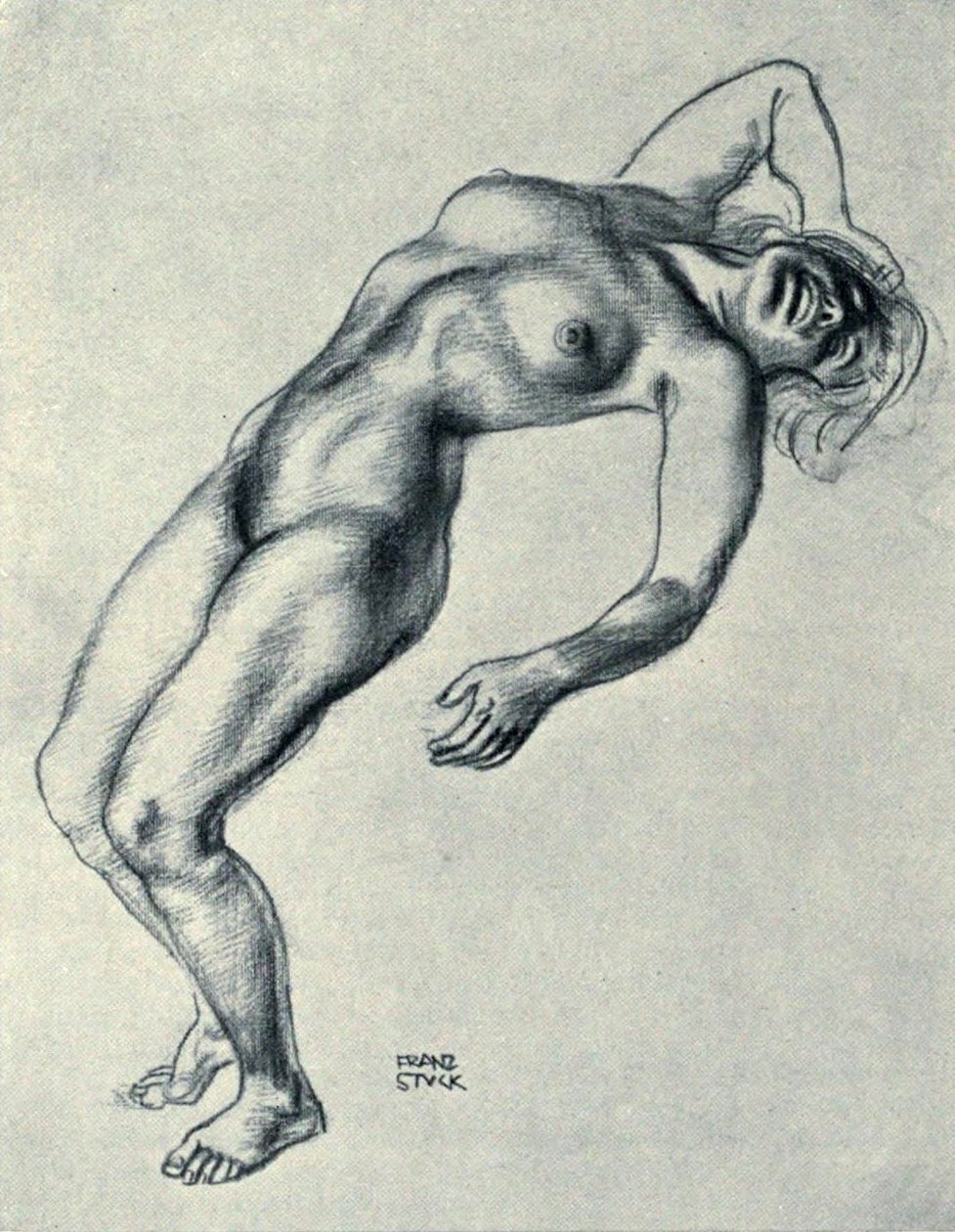 nahá kresba od Franz von Stuck