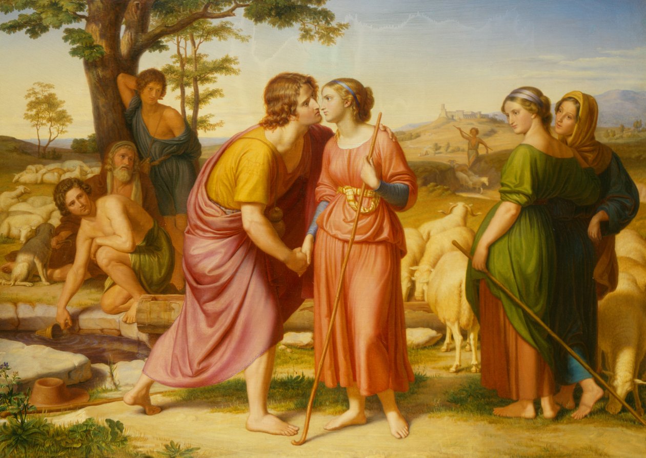Setkání Jacoba a Rachel, 1835 od Franz August Schubert