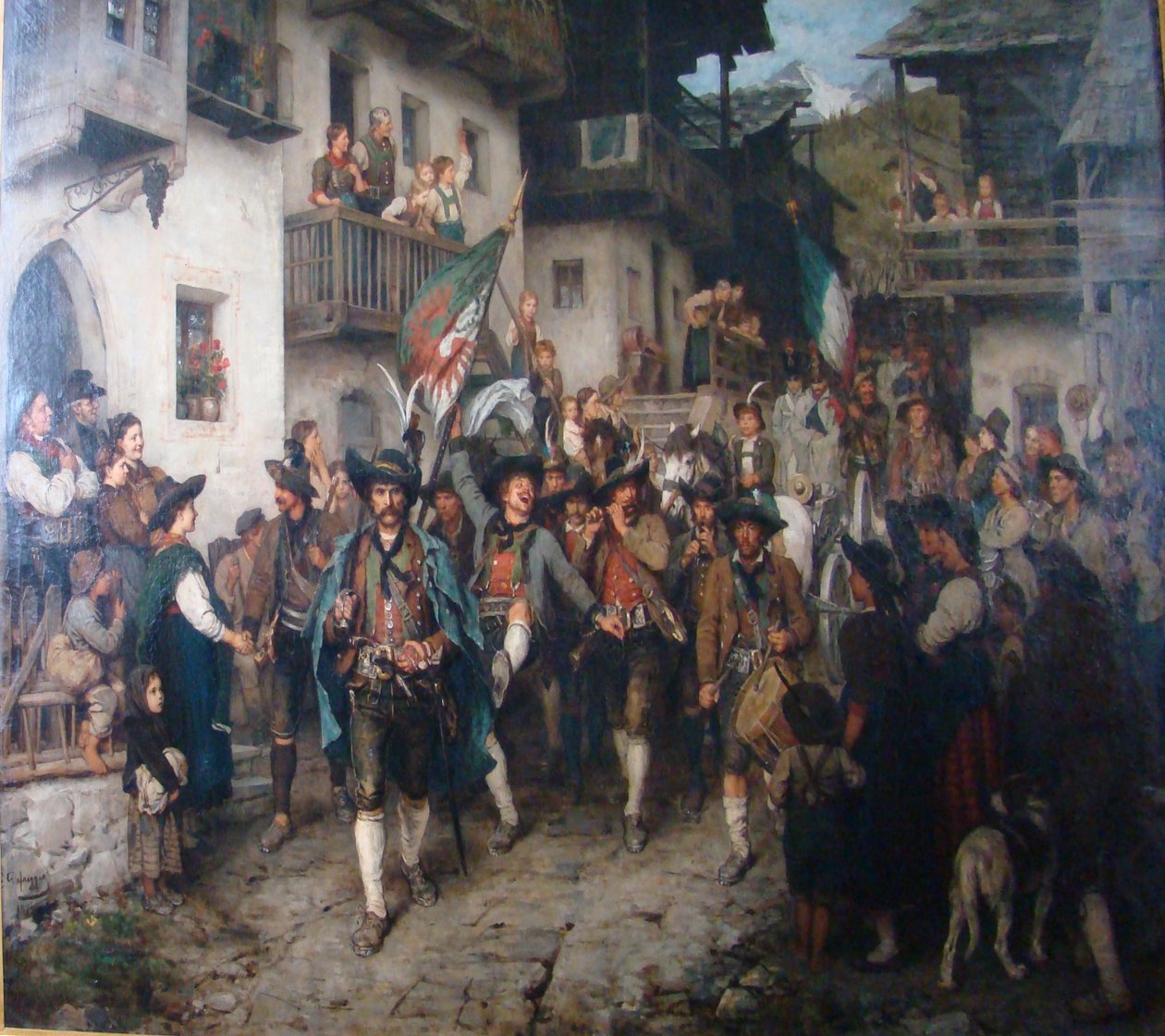 Tyrolská domácí stráž se vrací z války v roce 1809. od Franz Defregger