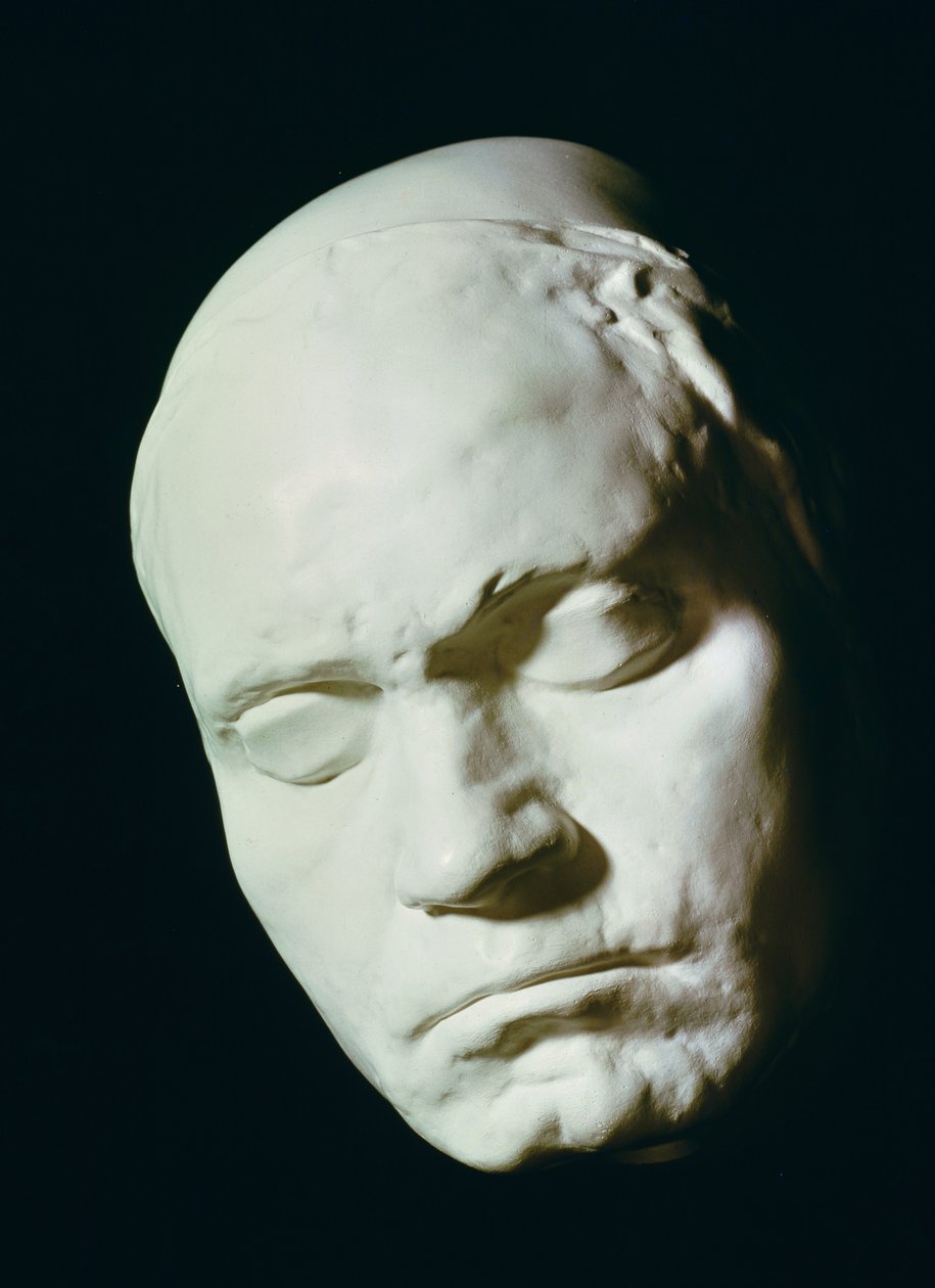 Maska Beethovena (1770-1827), odebraná ze života ve věku 42 let, 1812 (sádra) od Franz Klein