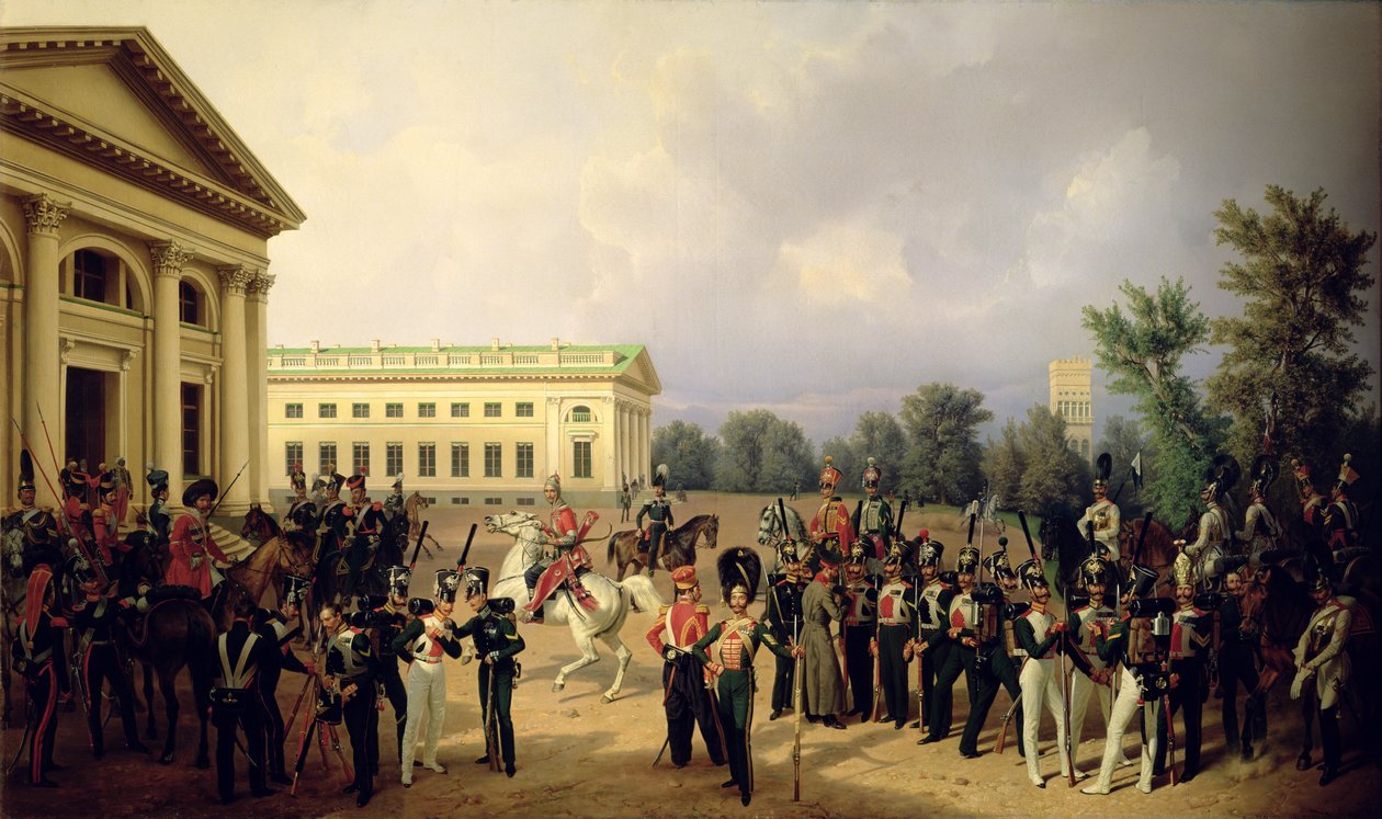 Ruská garda v Carskoje Selo v roce 1832, 1841 od Franz Krüger
