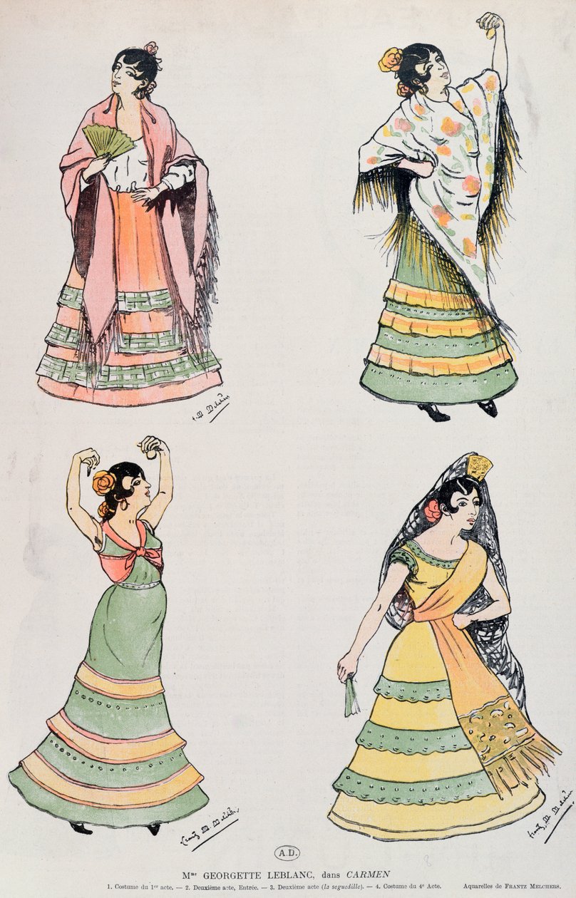 Georgette Leblanc (1869-1941) v roli Carmen od Franz M. Melchers