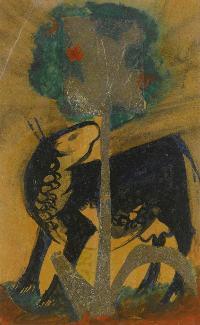 Černá kráva za stromem Černá kráva za stromem od Franz Marc