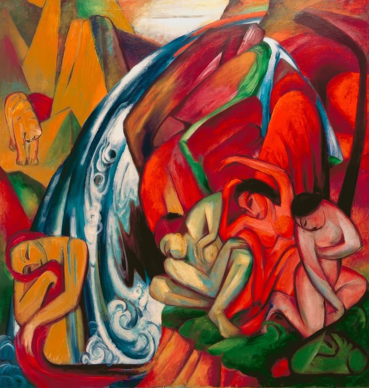 Vodopád (Ženy pod vodopádem) od Franz Marc