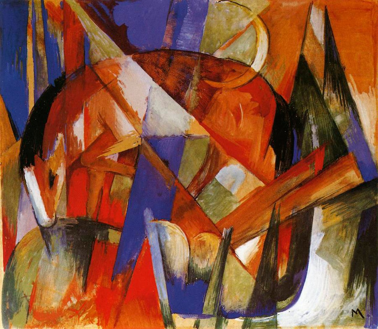 Fabulous Beast II, 1913 (tempera na palubě) od Franz Marc