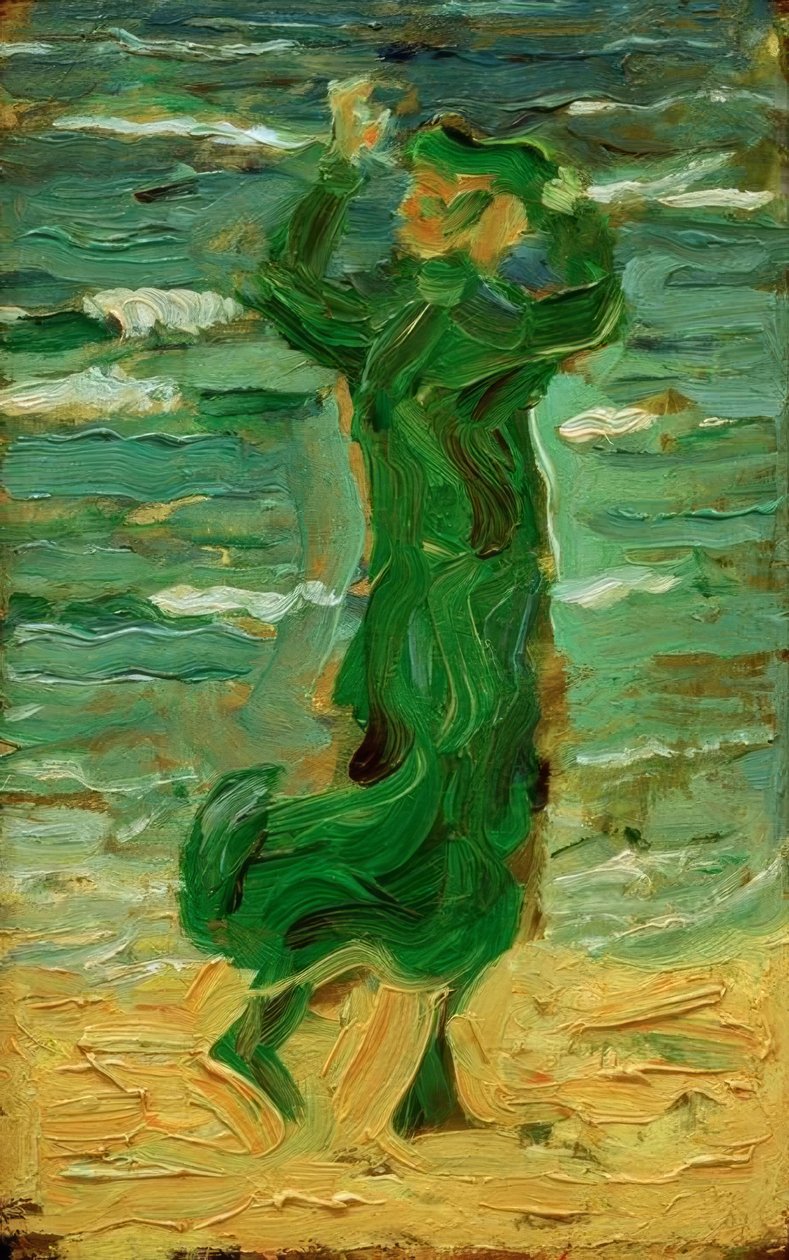 Žena ve větru u moře od Franz Marc
