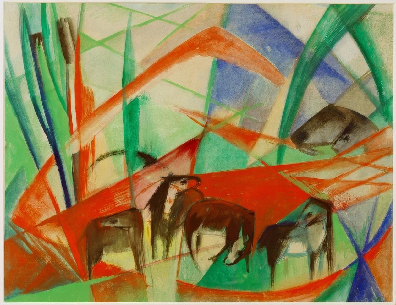 Krajina s černými koňmi od Franz Marc