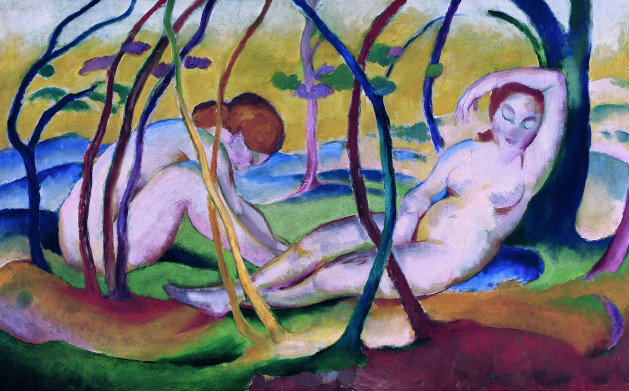 Akty pod stromy od Franz Marc