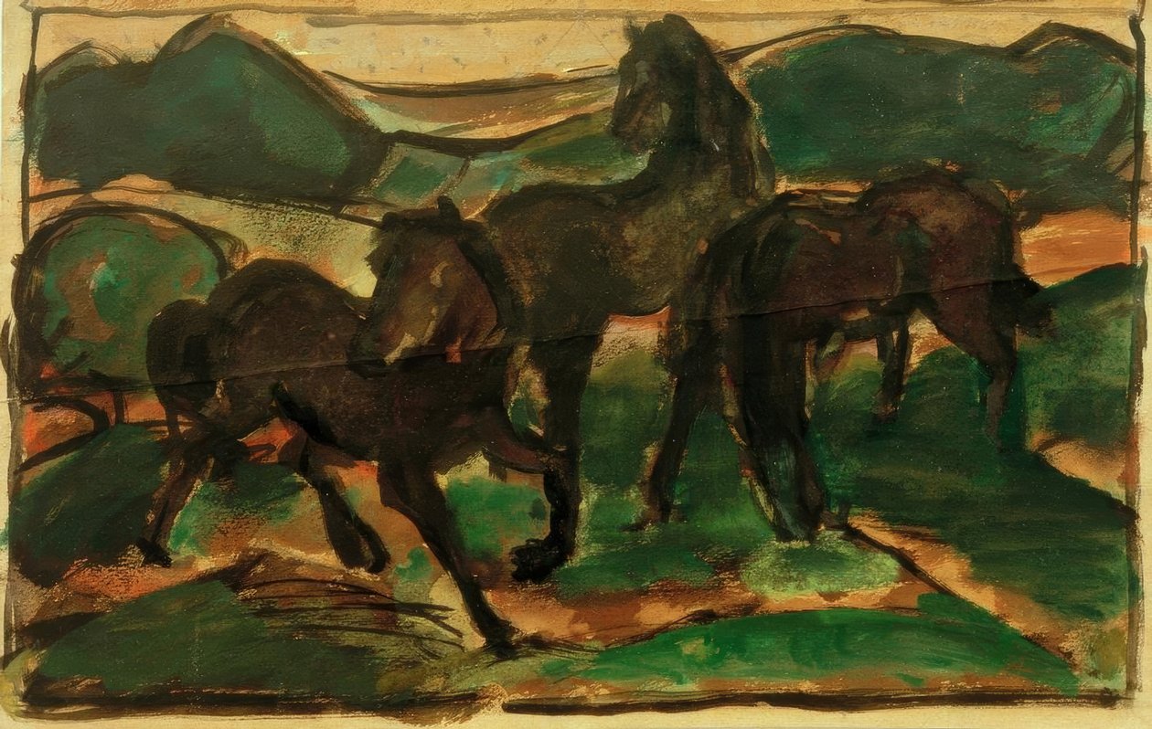 Koně na pastvě I od Franz Marc
