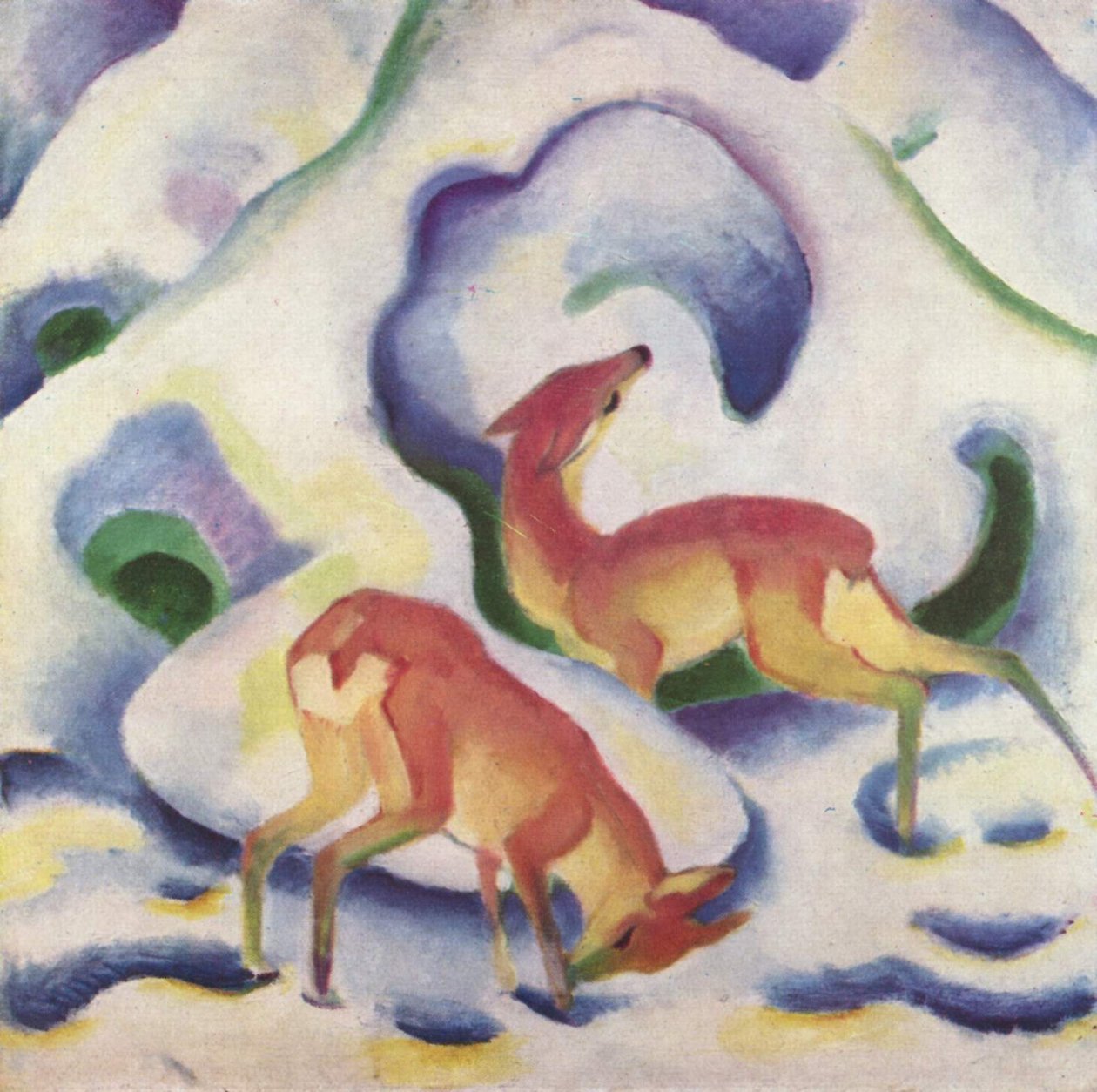 Jelen ve sněhu od Franz Marc