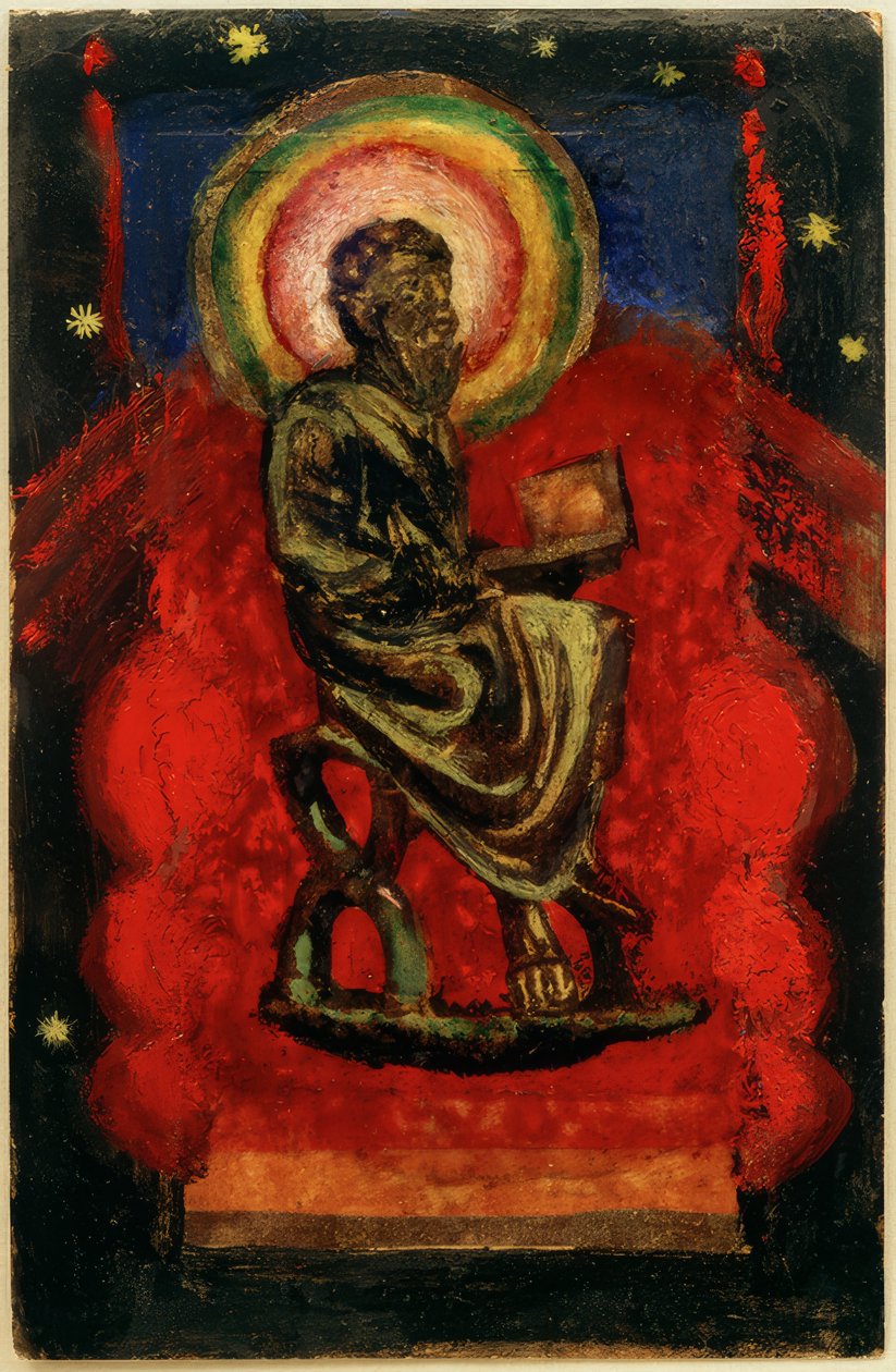 Sedící světec, byzantský světec od Franz Marc