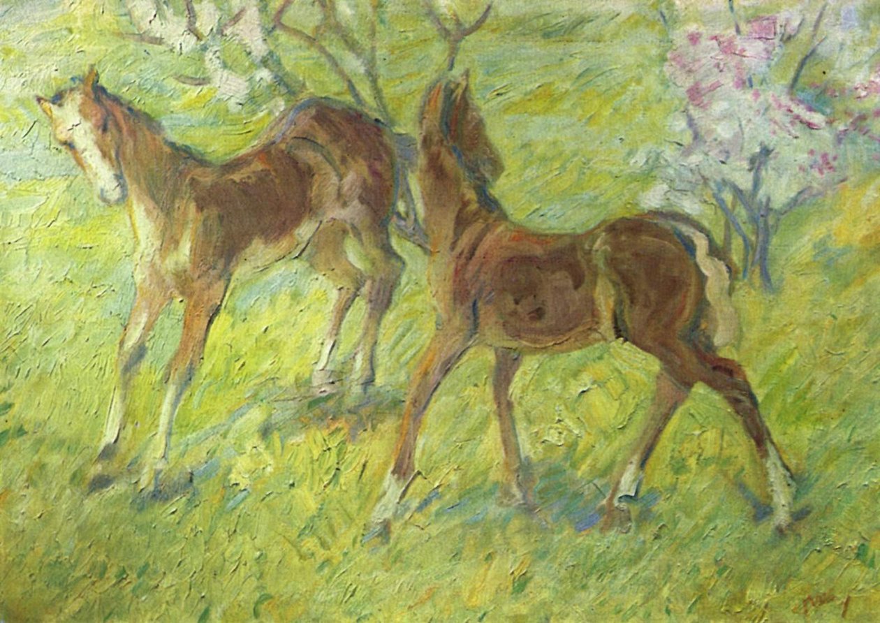 Skákající hříbata od Franz Marc