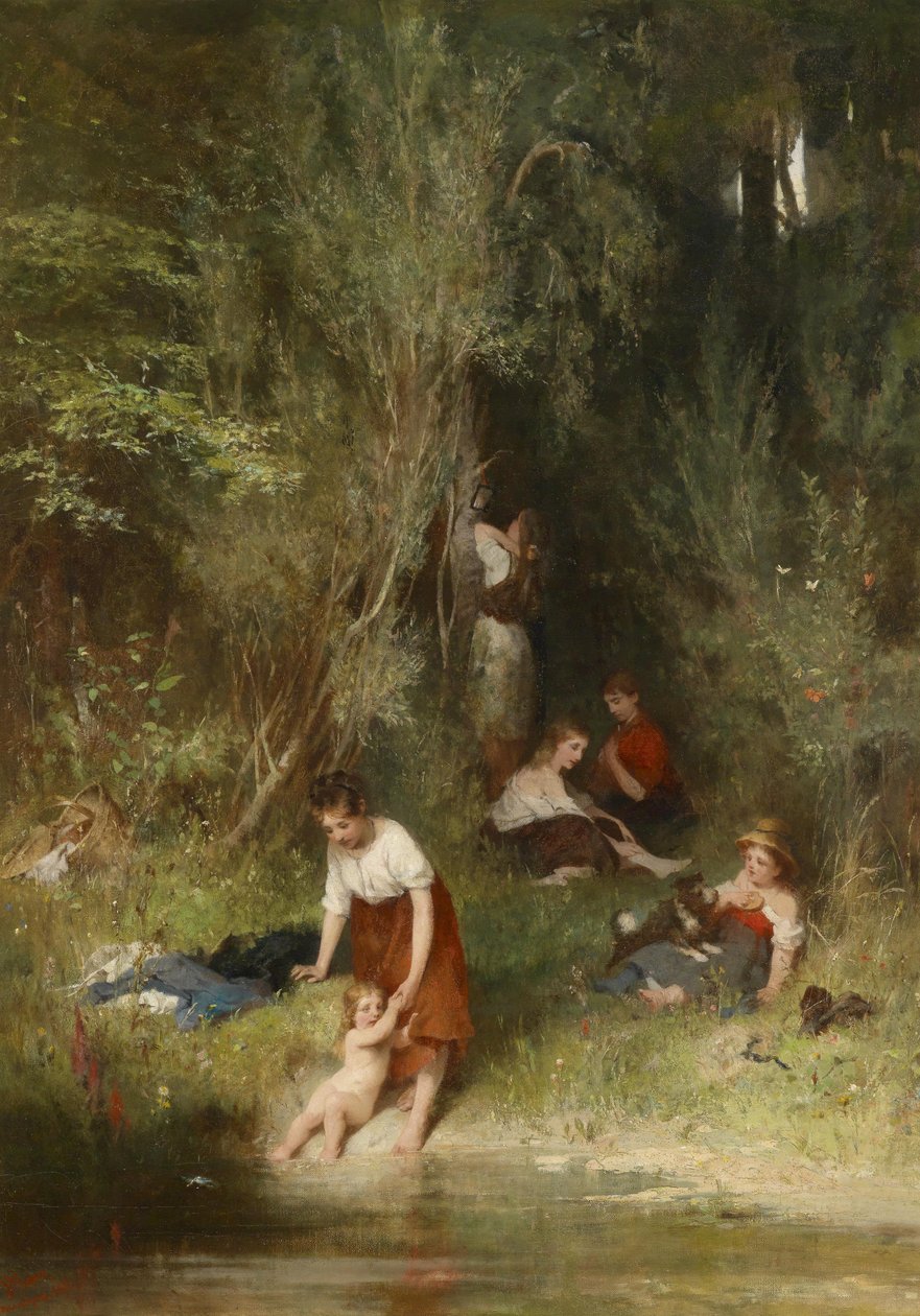 Děti Wilhelma Marca u rybníka od Franz Marc