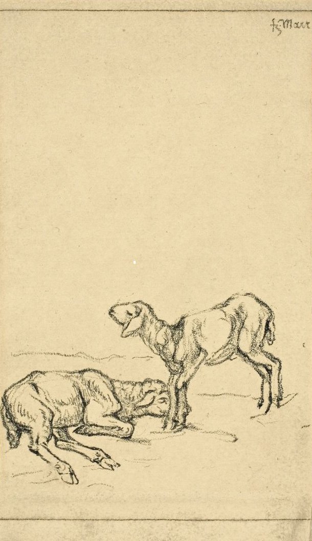 Dvě jehňata od Franz Marc