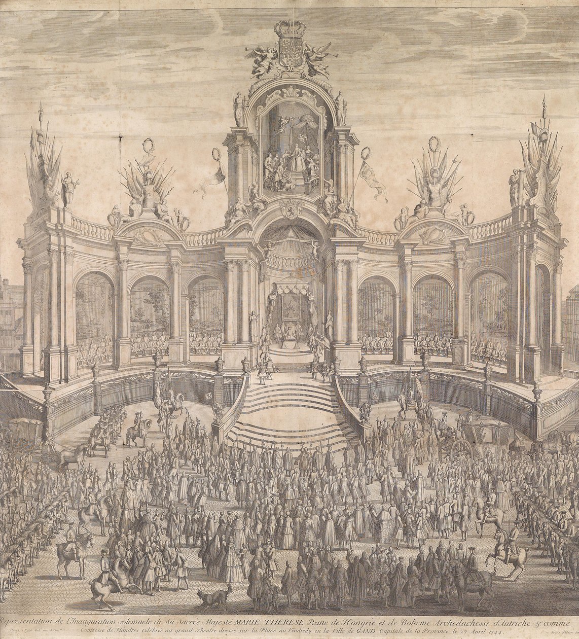 Pocta císařovně Marii Terezii 27. dubna 1744 v Gentu. od Franz Pilsen