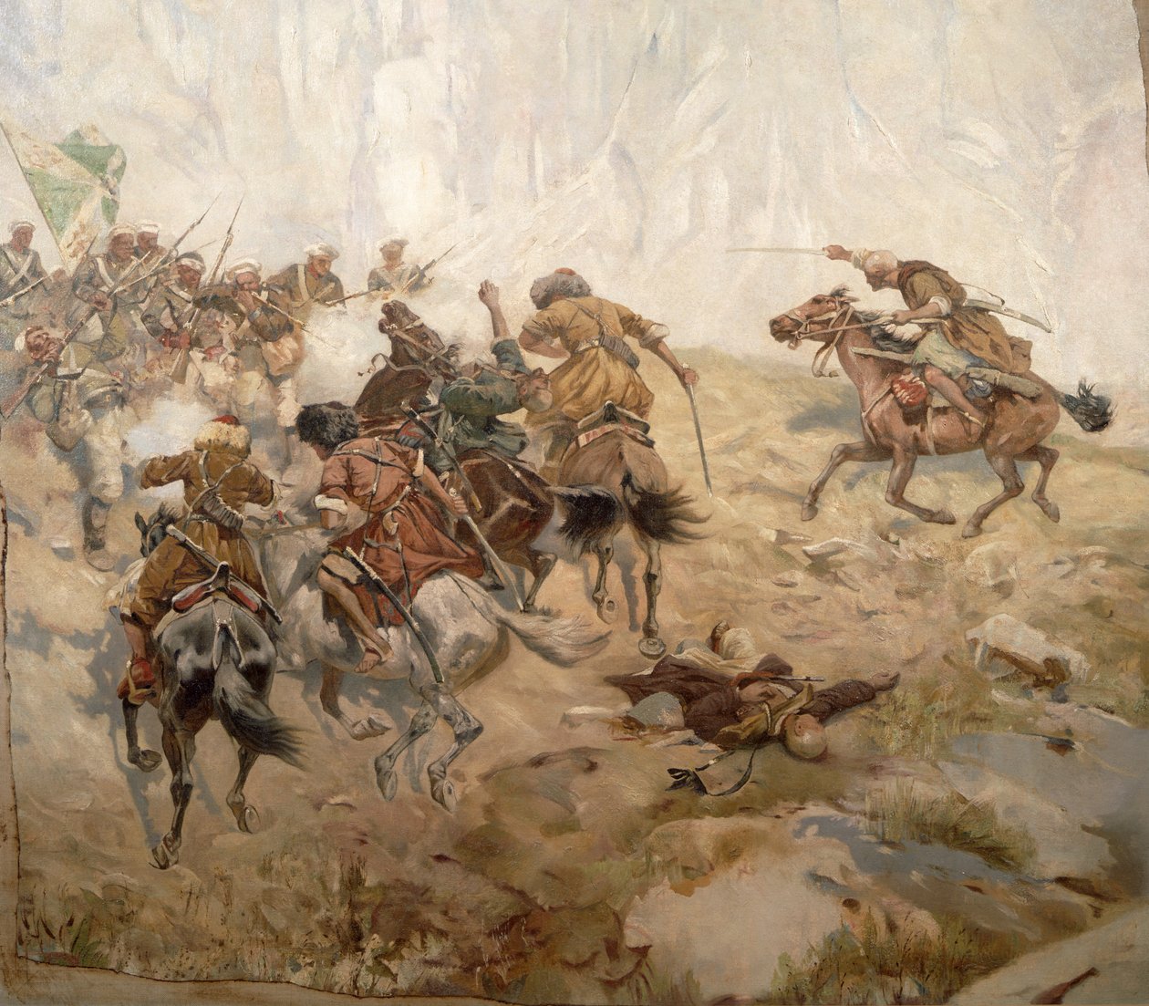 Zajetí aul Akhtulga od Franz Roubaud
