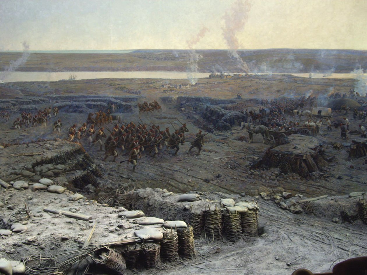 Panorama Obležení Sevastopolu (kombinovaná média) od Franz Roubaud