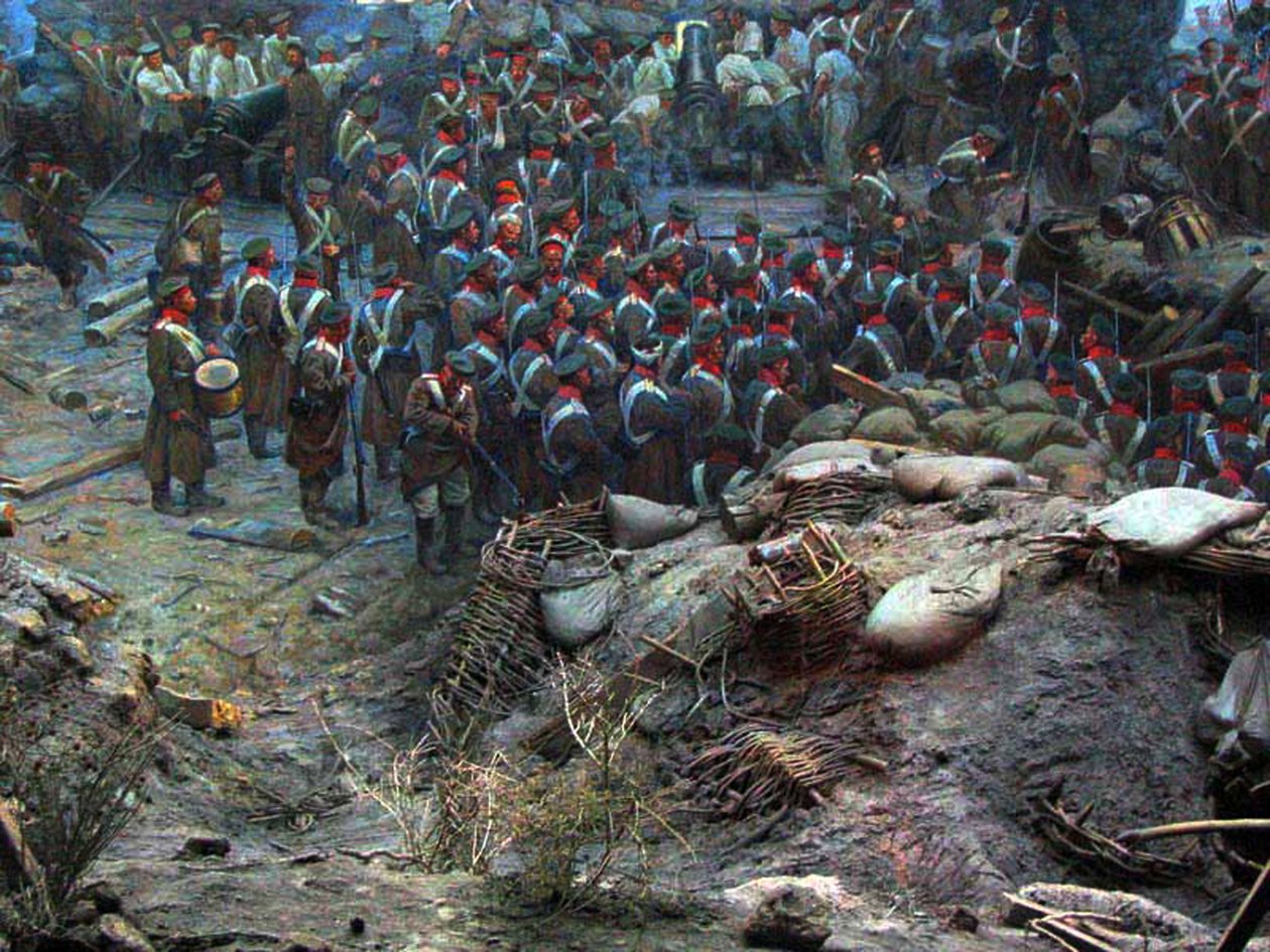 Panorama Obležení Sevastopolu (kombinovaná média) od Franz Roubaud