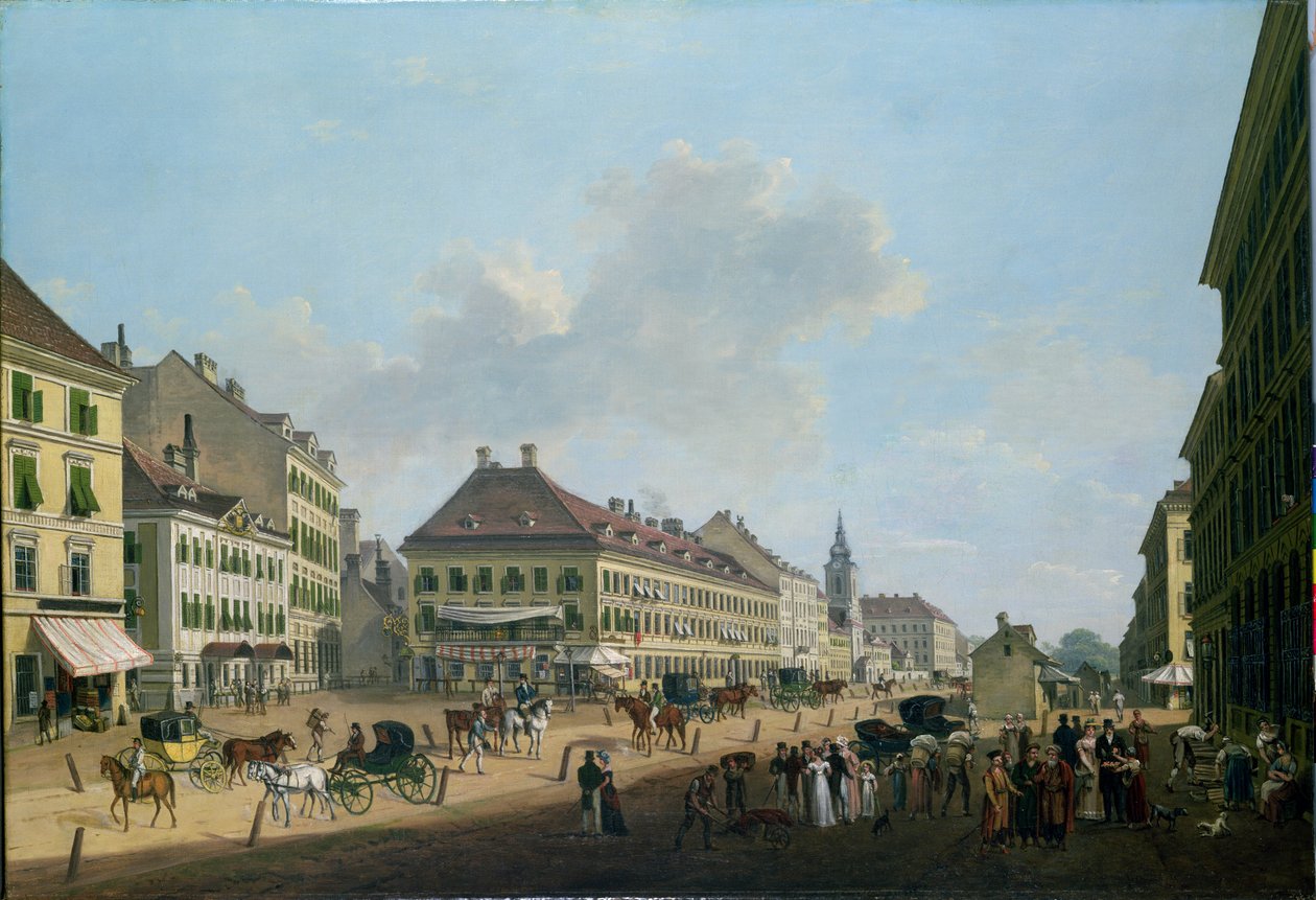 Vídeň, promenáda, 1824 od Franz Scheyerer