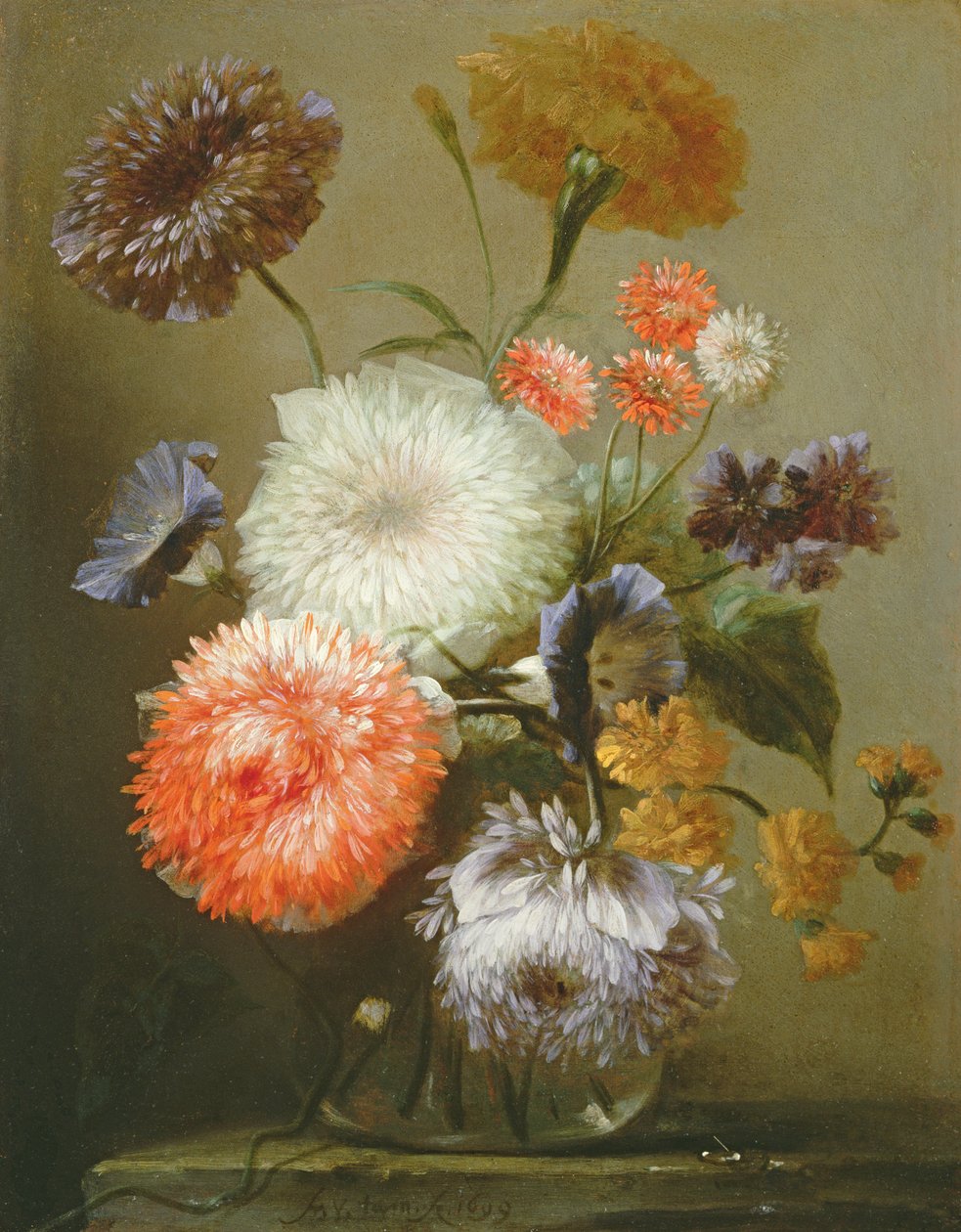 Zátiší květin, 1699 (olej na mědi) od Franz Werner Tamm