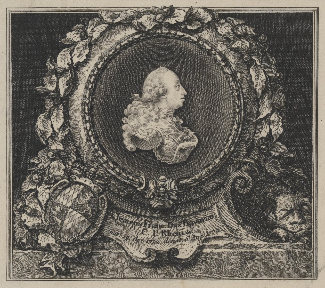 Portrét vévody Klementa Františka Bavorského (1722-1770) od Franz Xaver Andreas Jungwierth