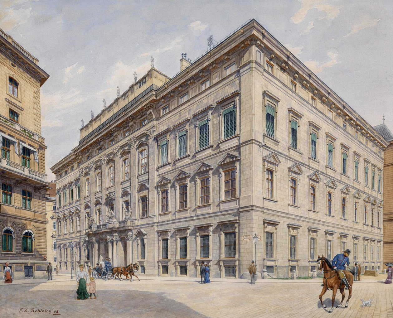Městský palác Lichtenštejnska v Bankgasse od Franz Xaver Schleich