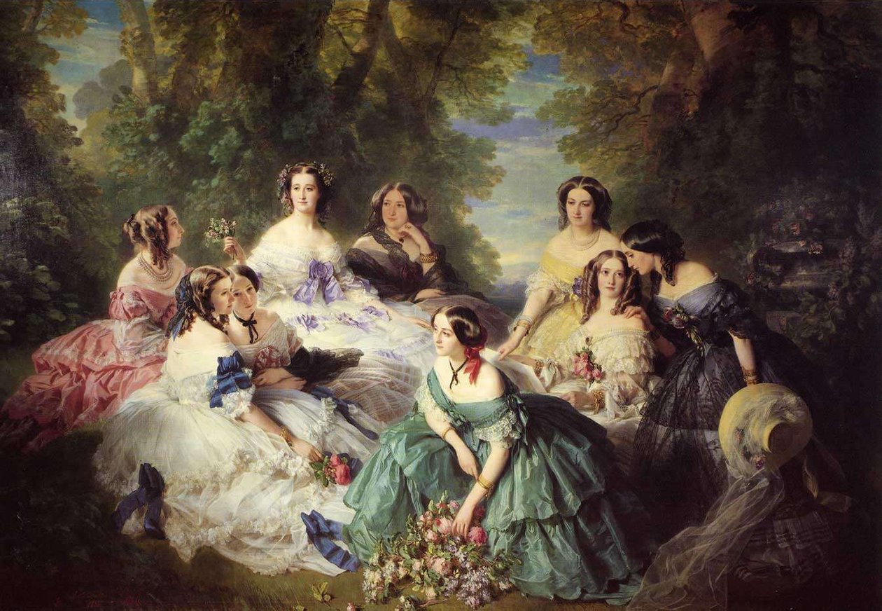 Eugénie, francouzská císařovna a její dámy od Franz Xaver Winterhalter