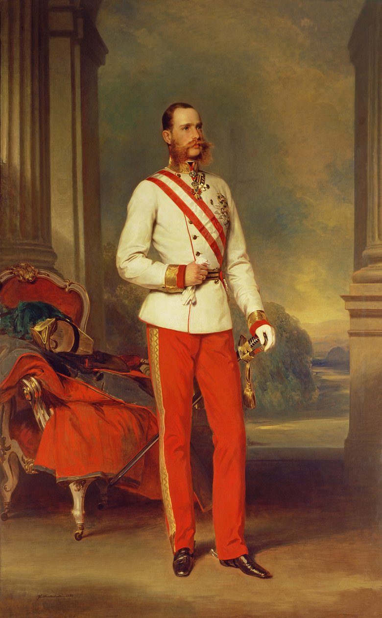 Franz Josef I., rakouský císař (1830-1916) v uniformě rakouského polního maršála s Velkou hvězdou Vojenského řádu Marie Terezie, 1864 od Franz Xaver Winterhalter